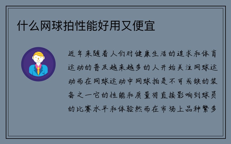 什么网球拍性能好用又便宜